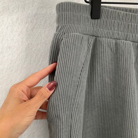 NWT Halara Gray High Waisted Side Pocket Straight Mop Corduroy Casual Pants XLP - Picture 8 of 11